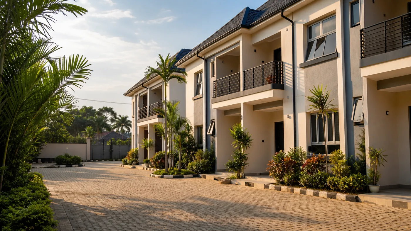 Clean Port Harcourt rental compound with low-rise apartments